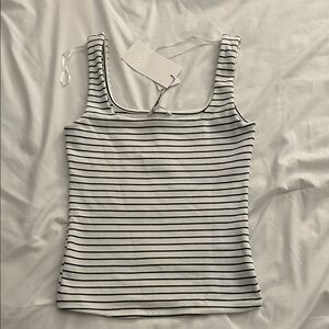 Zara Black and White Striped Tank Top
